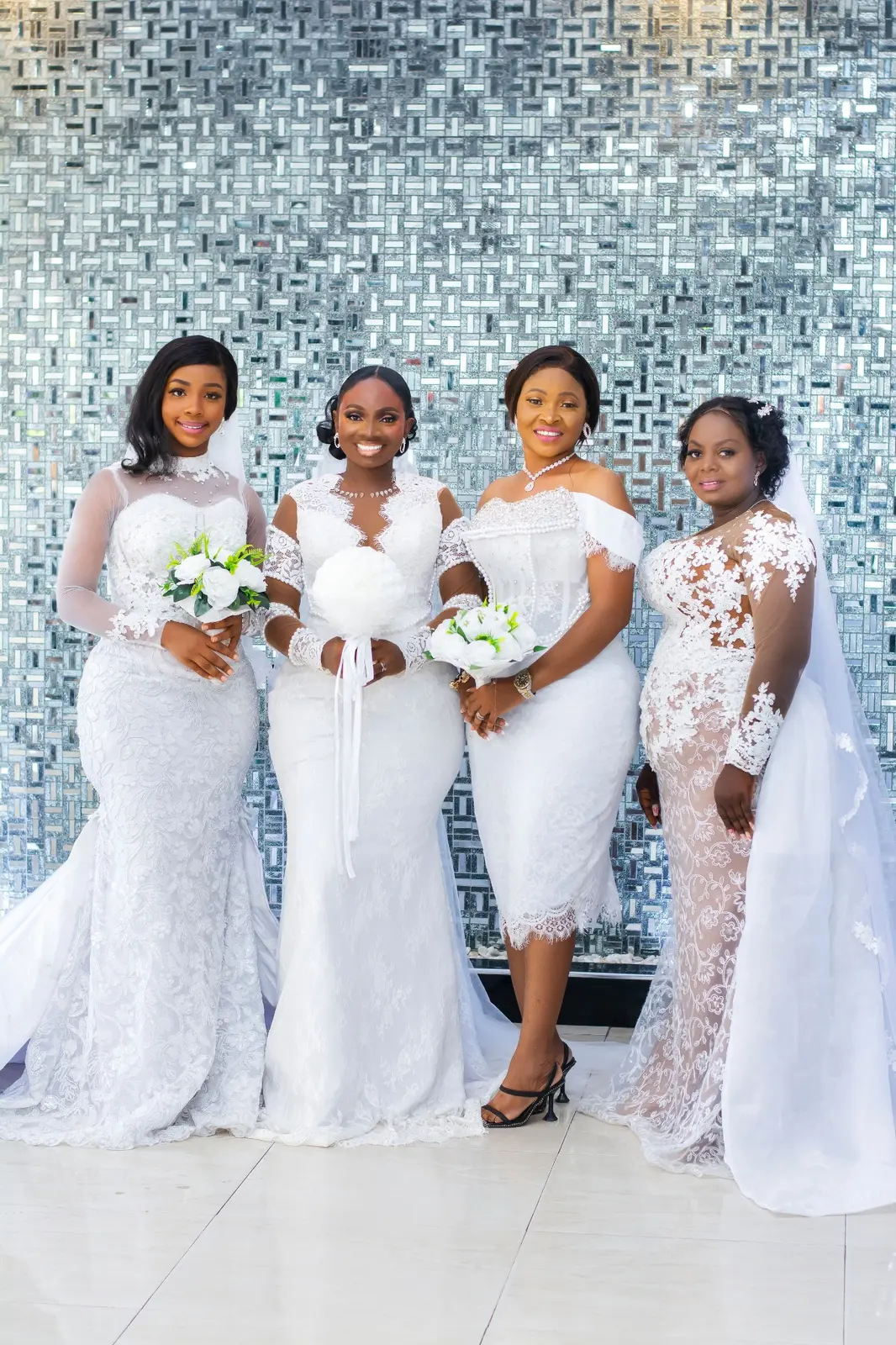 Group event portrait of a bride and bridal party